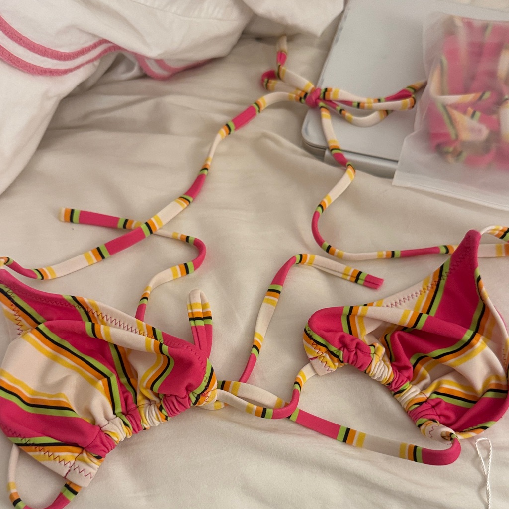 Nwt Solid And Striped Iris Bikini Set